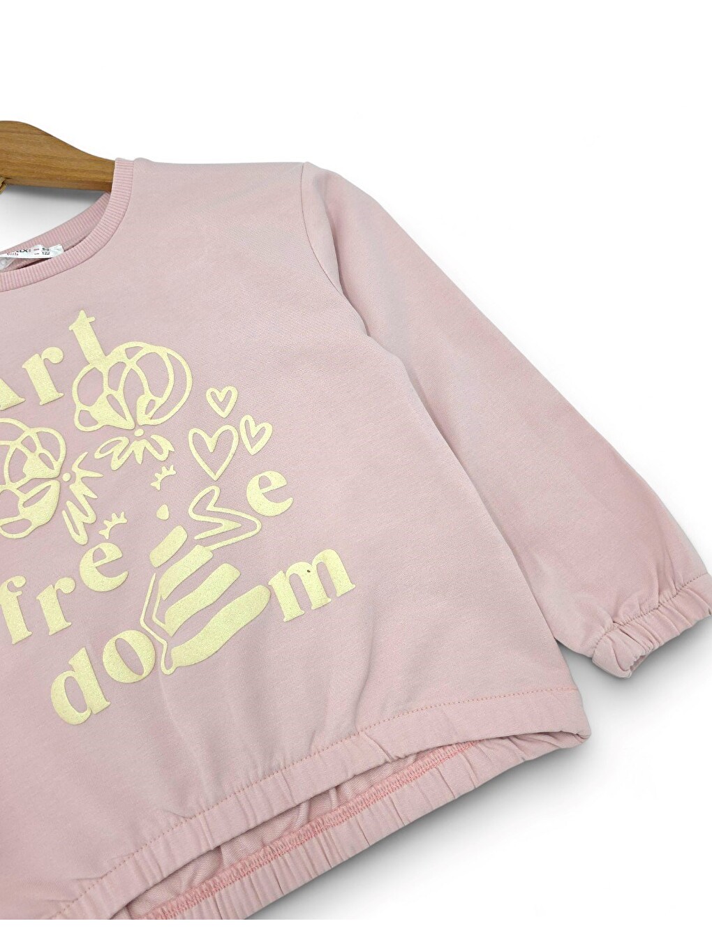 Pembe Kız Çocuk Kalp Baskılı Taytlı, Mevsimlik, 2-10 Yaş Sweatshirtlü Alt Üst Taytlı Takım-4