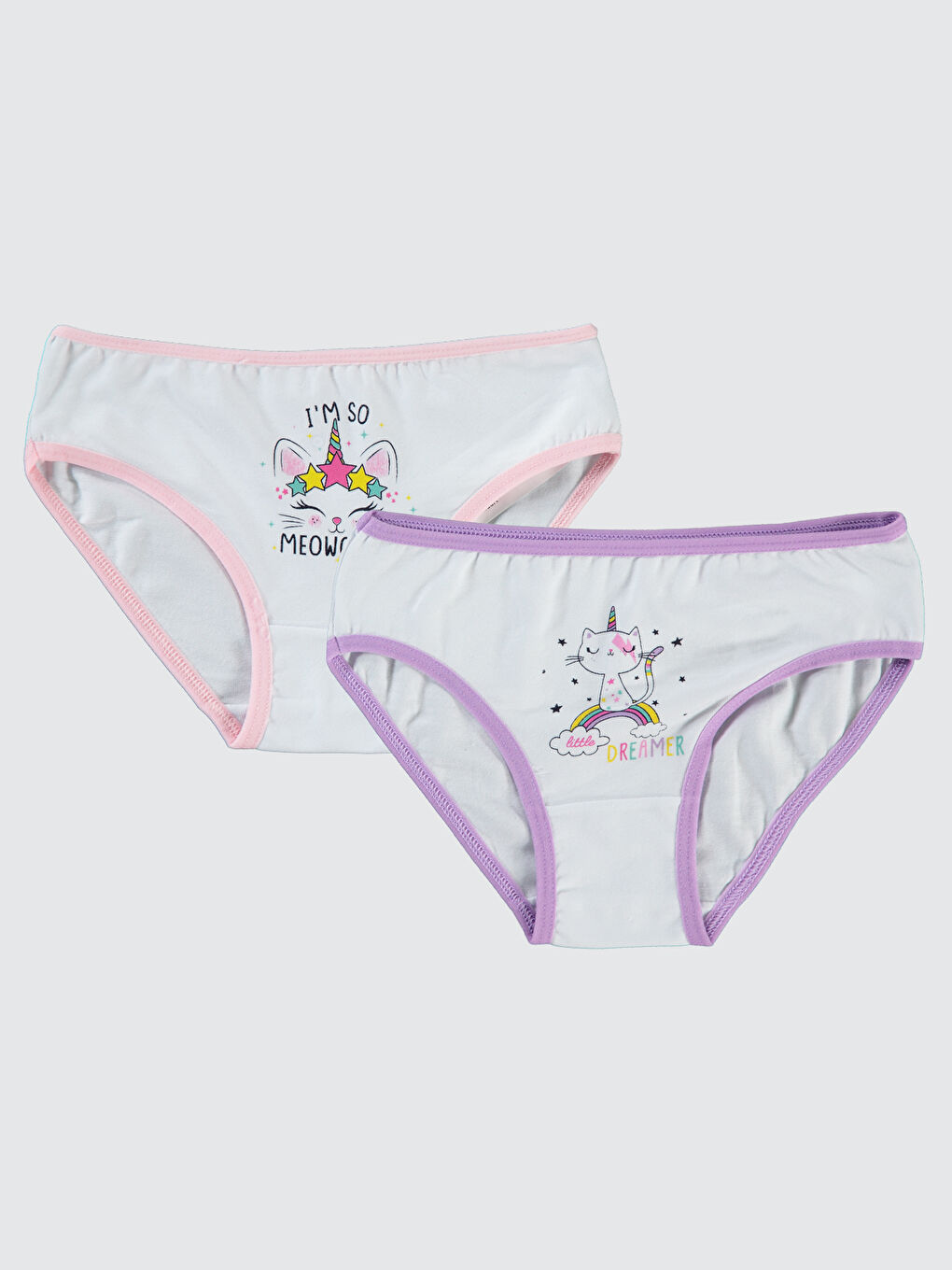Girls Kız Çocuk 2'li Külot Set 2-10 Yaş Standart Pembe-Mor