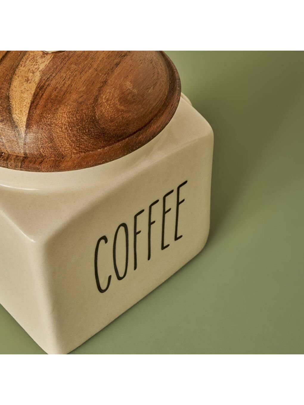 Ekru Koffi Seramik Kavanoz Krem (800 ml)-1