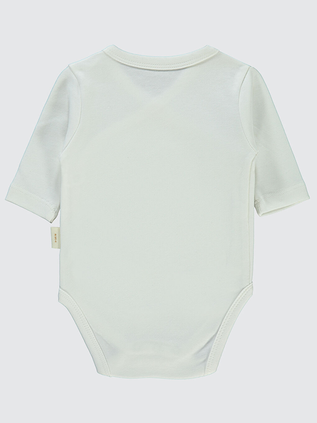 Baby Organik Pamuklu Kruvaze 0-6 Ay Çıtçıtlı Badi - Ekru 6-9 Ay-1