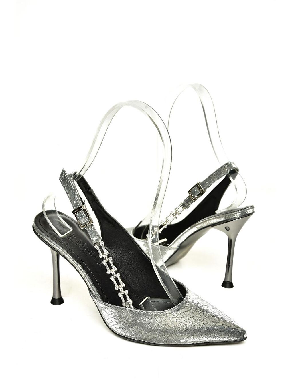 Antrasit U8200996 Platin Kadın Topuklu Ayakkabı-2