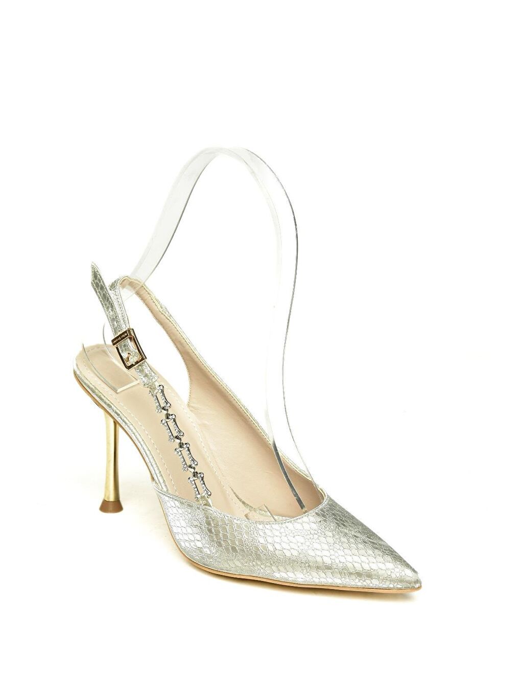 Sarı U8200996 Altın Kadın Topuklu Ayakkabı-1