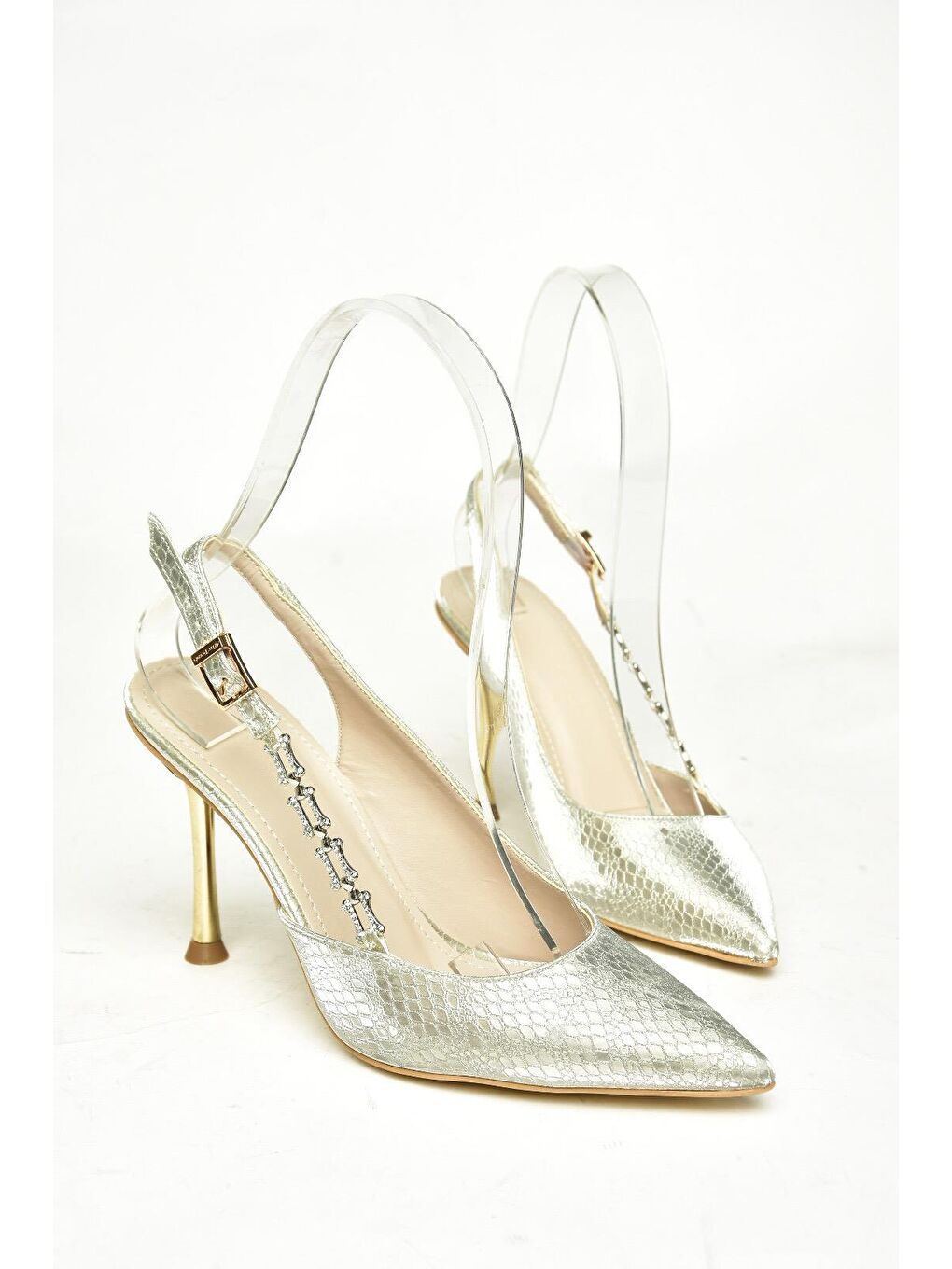 Sarı U8200996 Altın Kadın Topuklu Ayakkabı-2