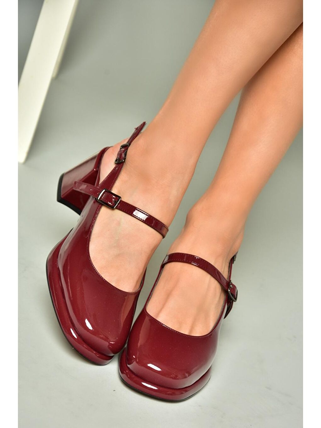 U8209300 Bordo Kadın Topuklu Ayakkabı-1