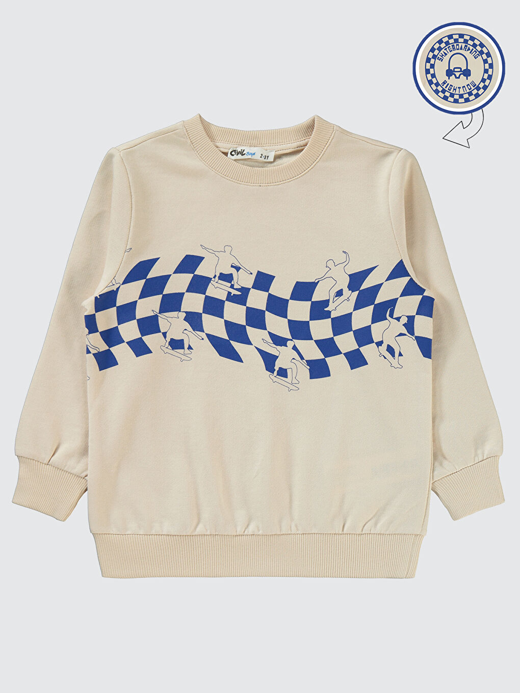 Bej Erkek Çocuk Sweatshirt 2-5 Yaş Taş