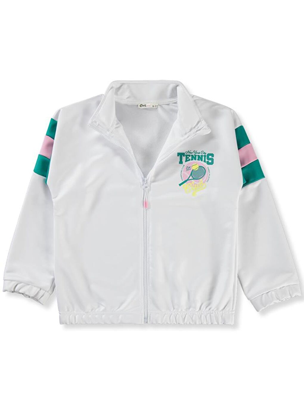 Beyaz Girls Tenis Baskılı 10-13 Yaş Hırka