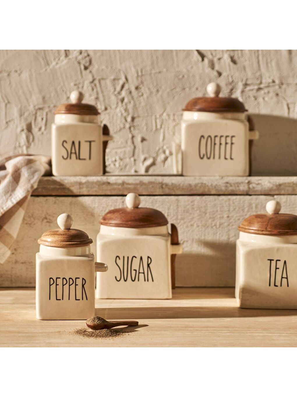 Ekru Sucre Seramik Kavanoz Krem (800 ml)-6