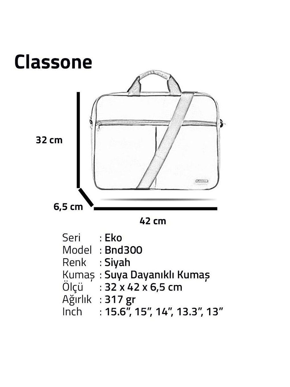 Classone Gri BND304 15.6 Notebook El Çantası + Mouse - 4