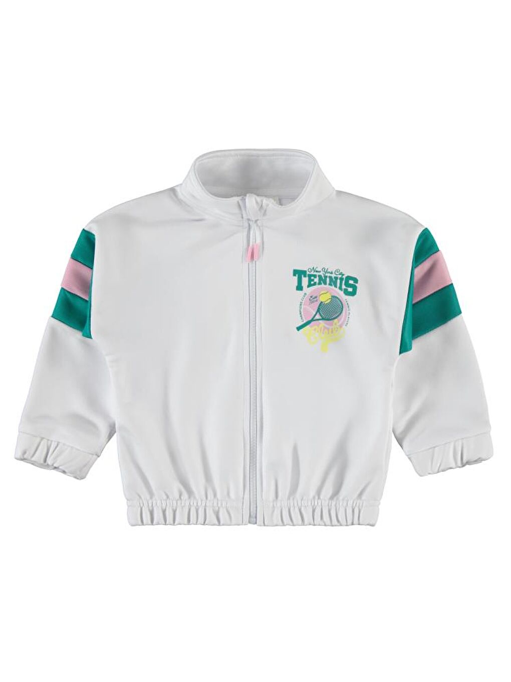 Beyaz Girls Tenis Baskılı 2-5 Yaş Hırka-1