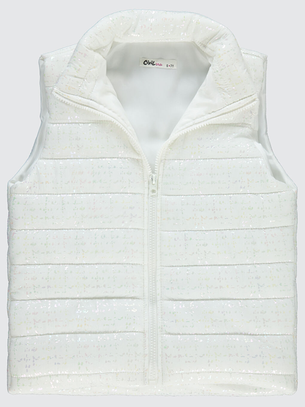 Kız Çocuk Yelek 6-9 Yaş Ekru-1
