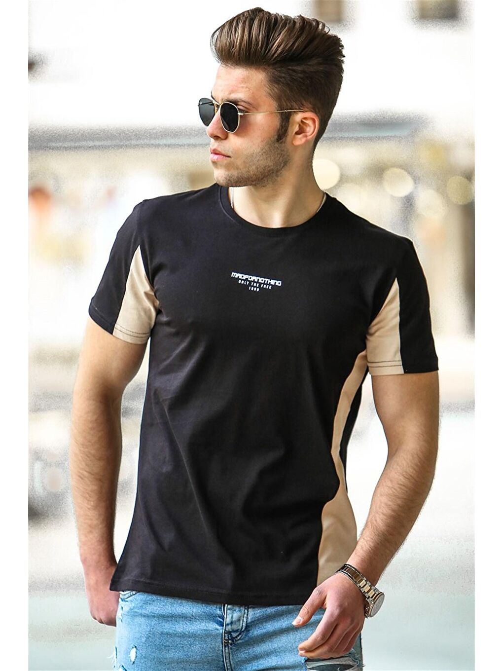 Siyah Erkek %100 Pamuk Tişört 4542