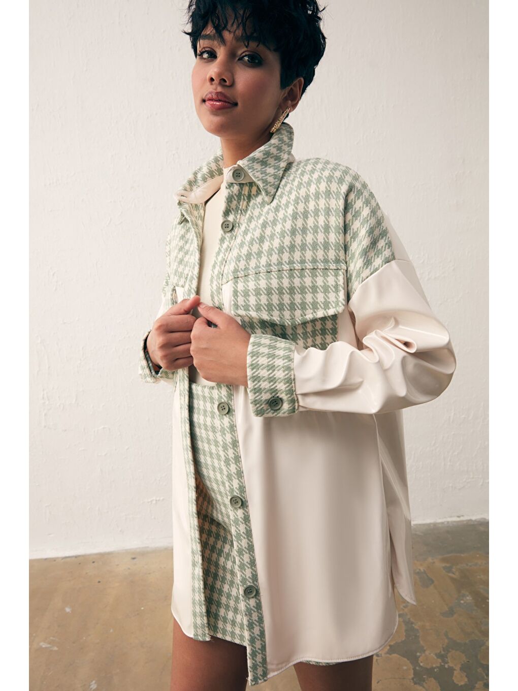 Rugan Kazayağı Gömlek - Çağla Yeşili-1