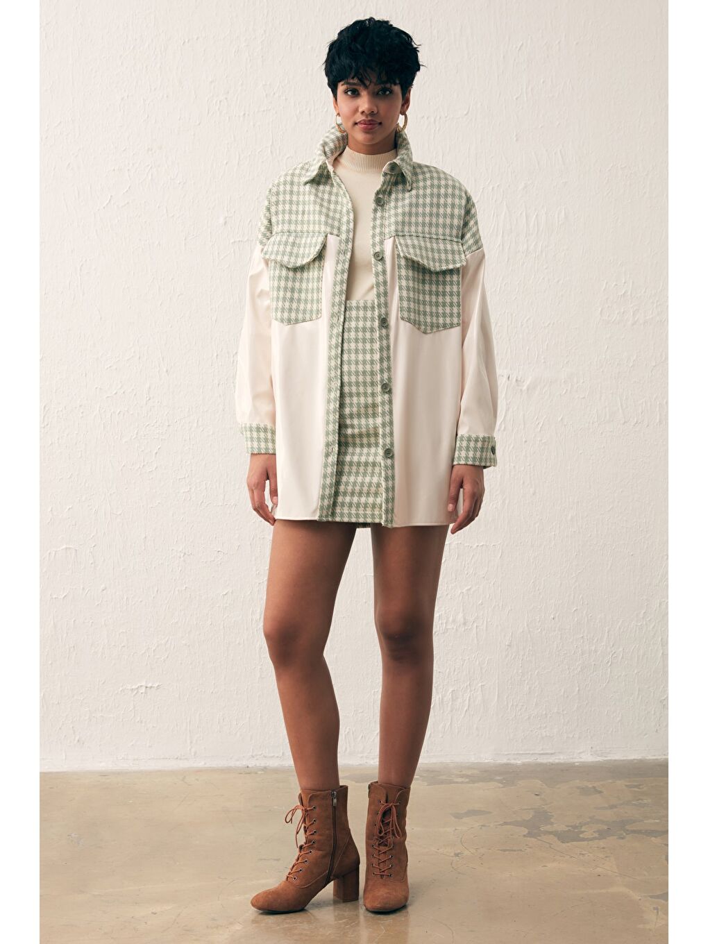 Rugan Kazayağı Gömlek - Çağla Yeşili-3