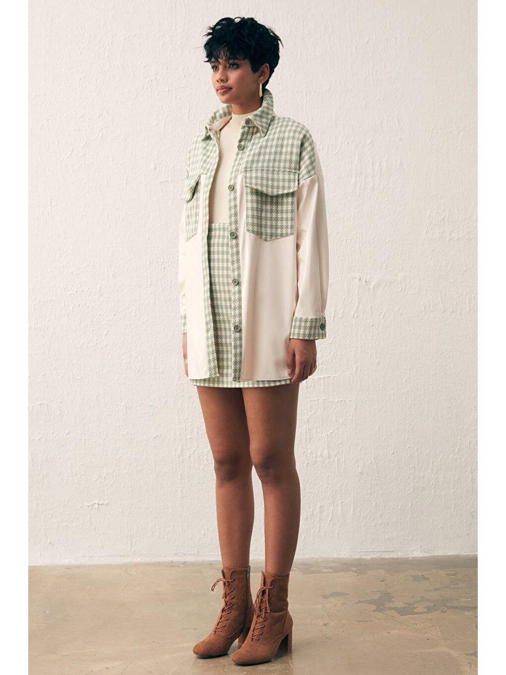 Rugan Kazayağı Gömlek - Çağla Yeşili-4