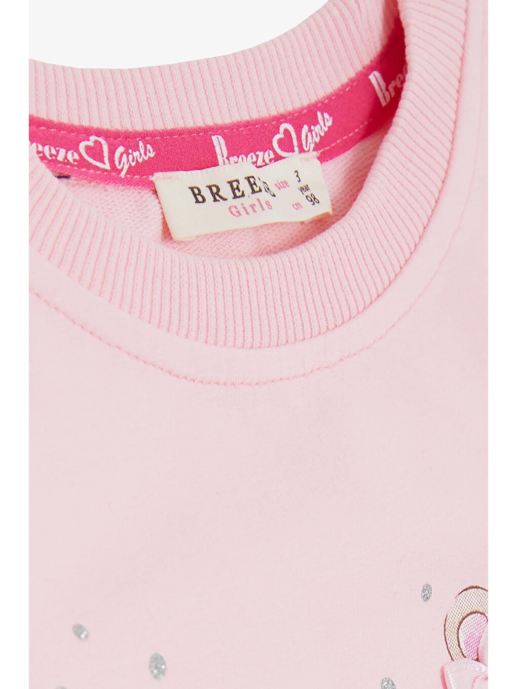 Kız Çocuk Sweatshirt Ayıcık Baskılı Pembe (1-4 Yaş)-2