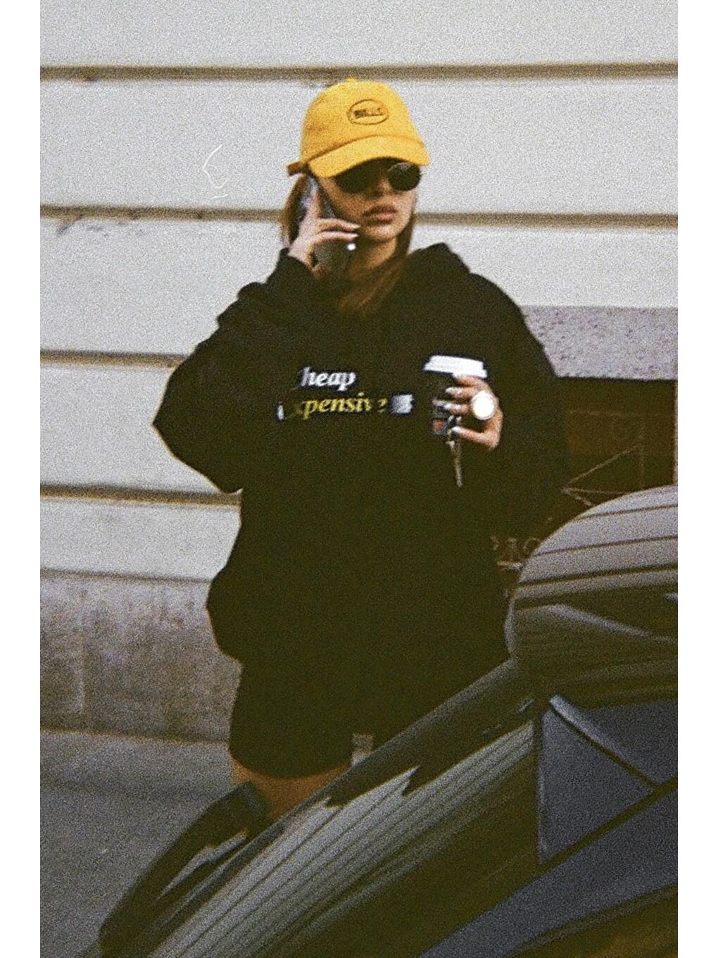 Siyah Baskılı Oversize  Kapüşonlu Sweatshirt MG1573-2