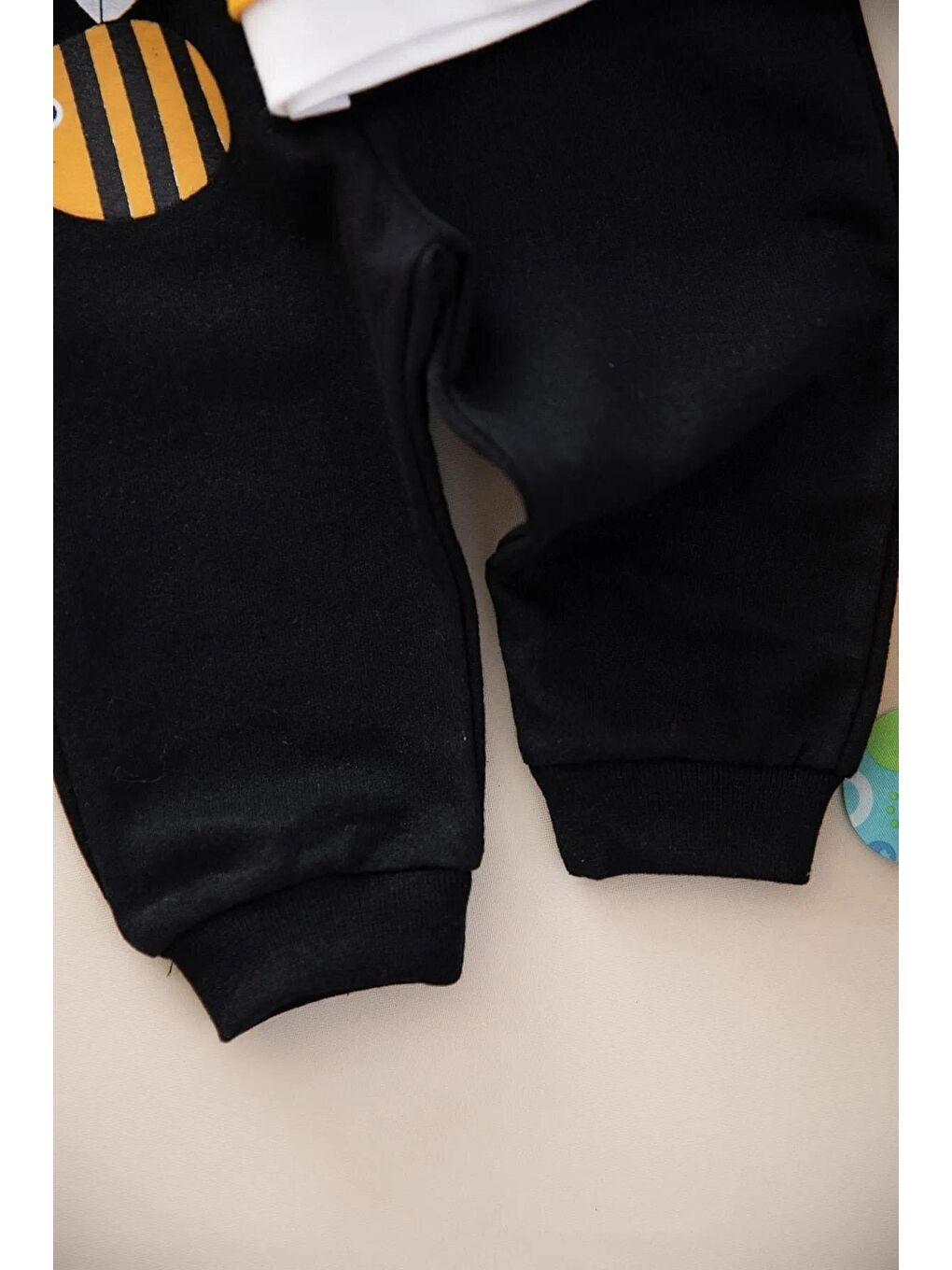 Sarı Arı Baskılı Unisex 2'li Bebek Takım-3