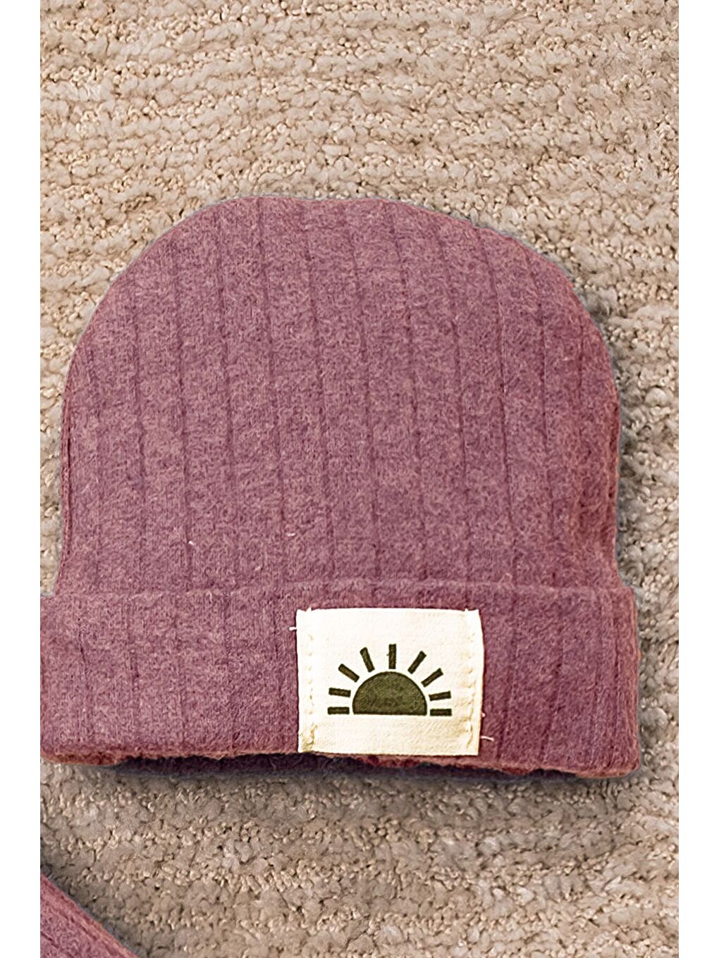 Mor Güneşli 3 Parça Organik Bebek Takımı-4