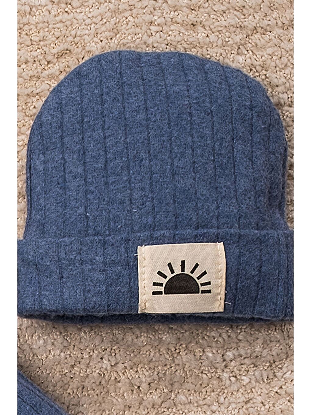 Mavi Güneşli 3 Parça Organik Bebek Takımı-1