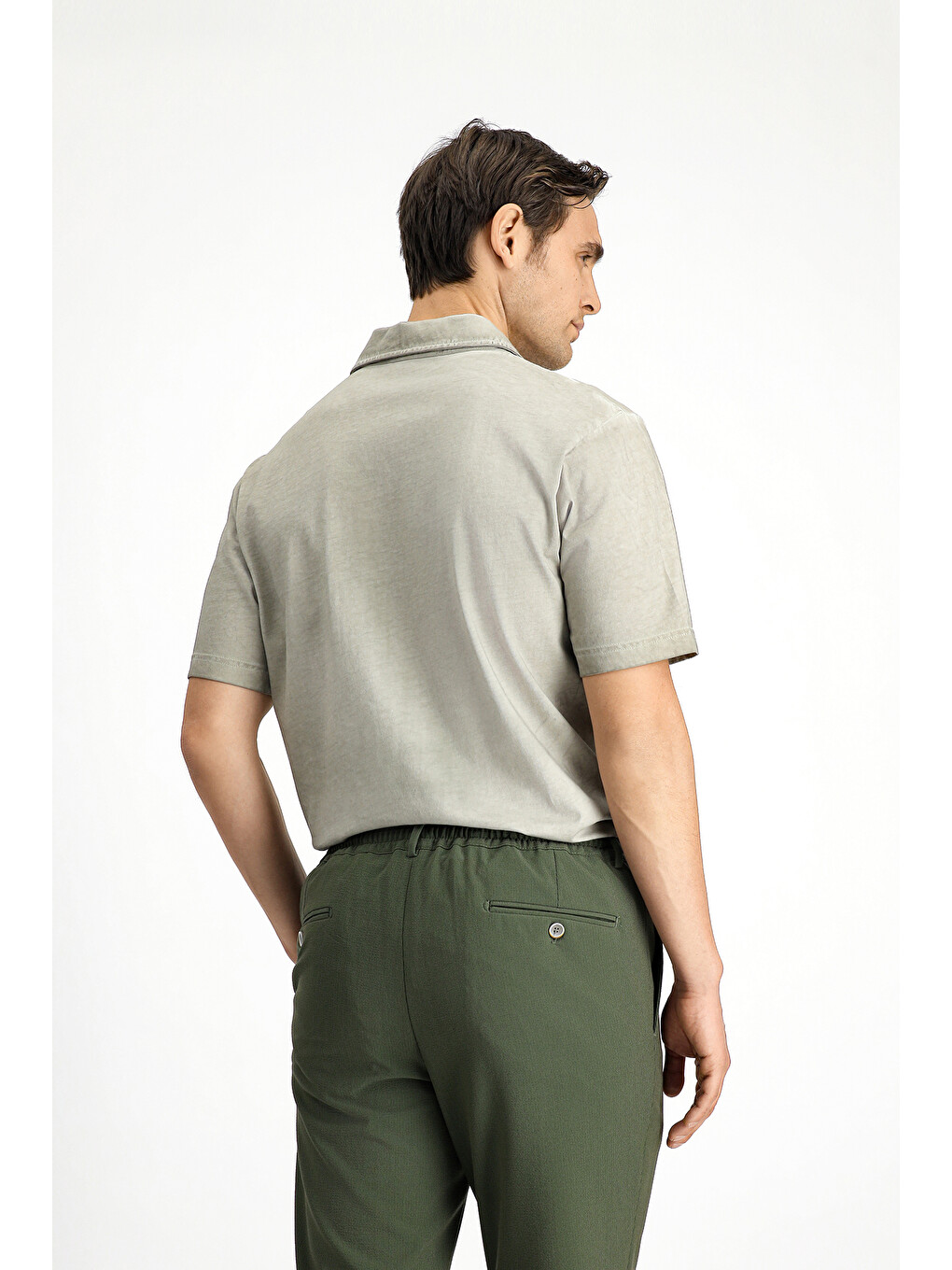 Yeşil Regular Fit Pamuk Cepli Polo Yaka Tişört-4