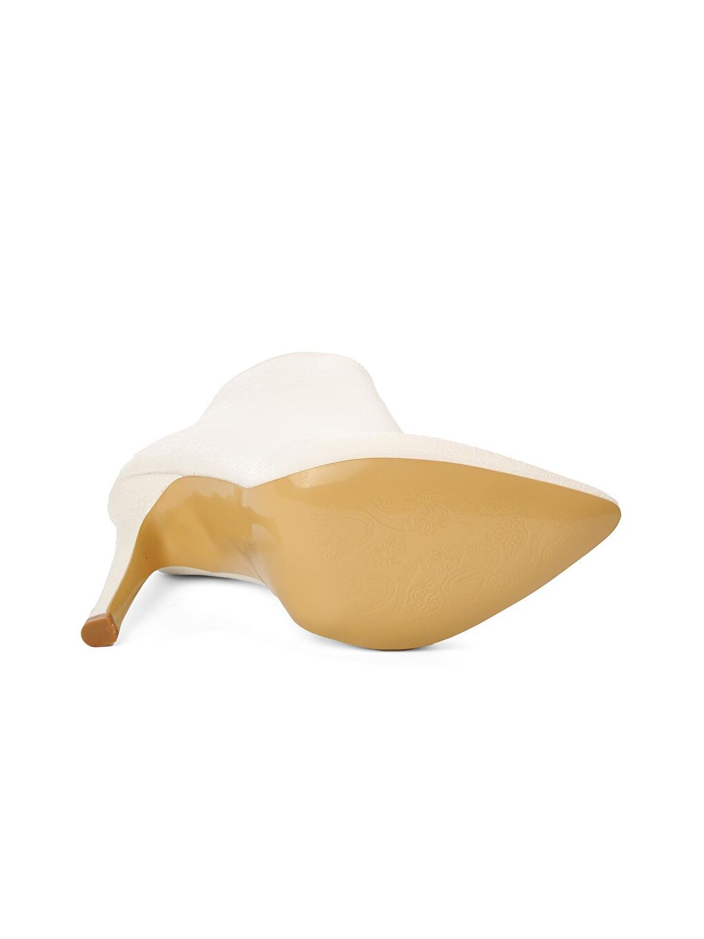 K1034 Beyaz Saten Yılan İçi Polarlı Kadın Topuklu Bot-4