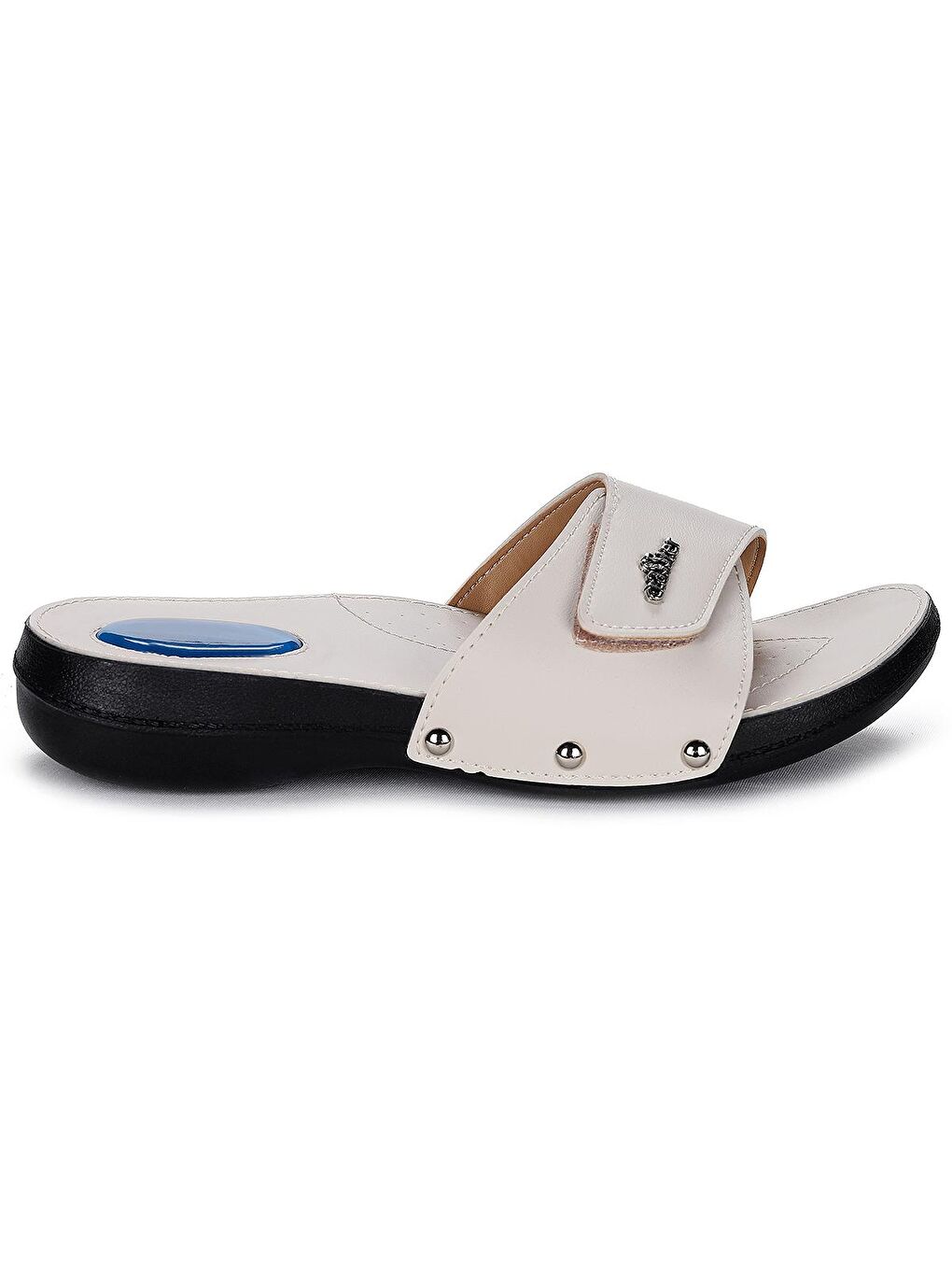 Bej Günlük Topuklu Jel Cırtlı Kadın Terlik Clst 702-3