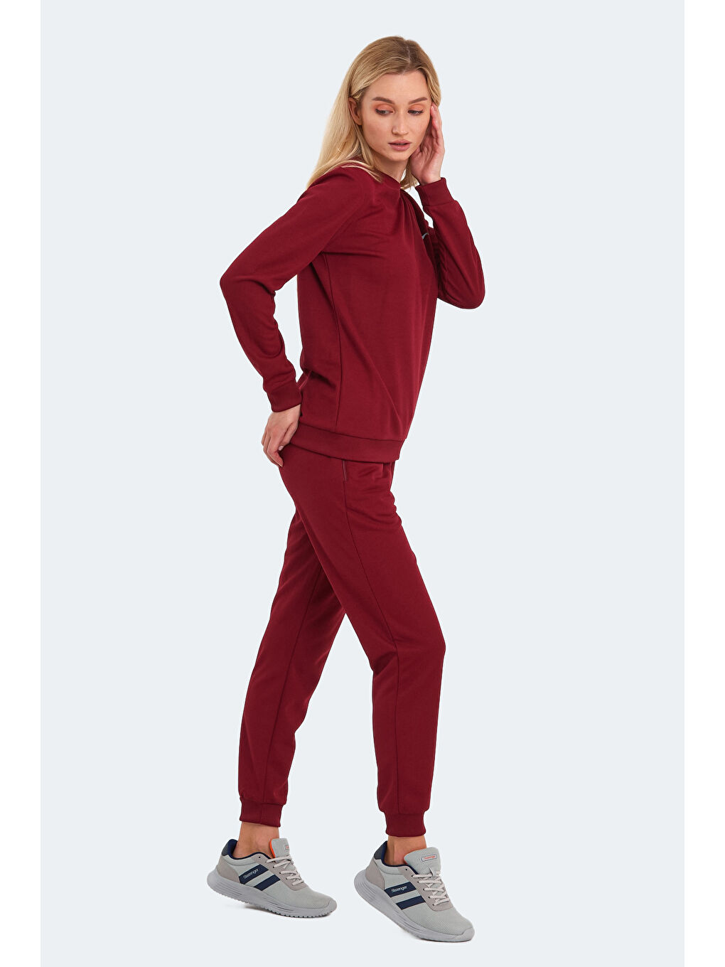 OLINDA Kadın Cepli Bordo Eşofman Takımı-2