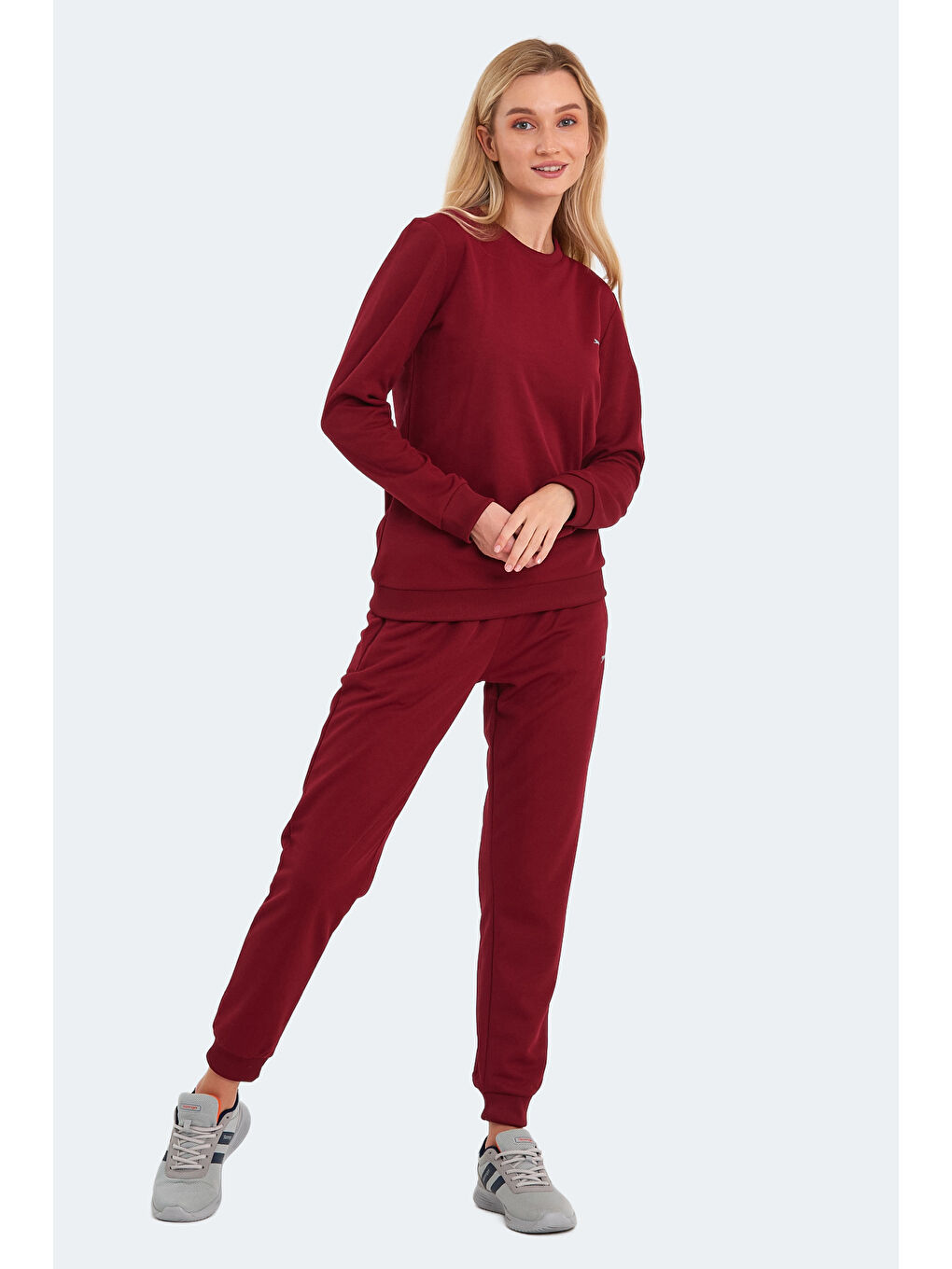 OLINDA Kadın Cepli Bordo Eşofman Takımı-3