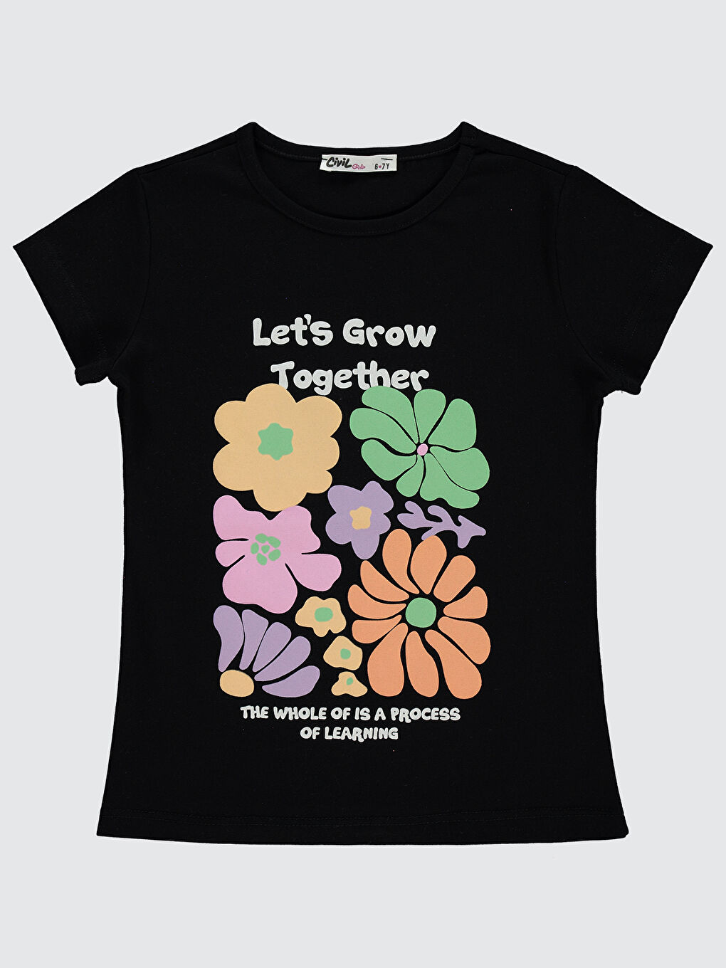 Girls Kız Çocuk Tişört 6-9 Yaş Siyah