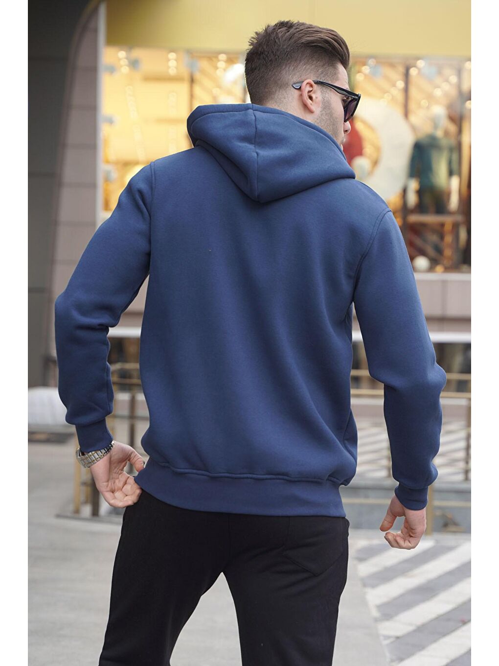 Madmext Lacivert Kapüşonlu Regular Fit Erkek Sweatshirt 6033 - 1