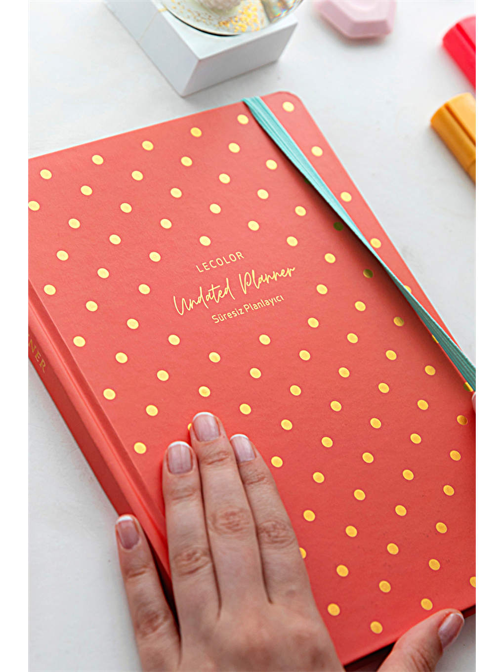 17x24 Süresiz Planlayıcı Ajanda Defter Puantiye Mercan