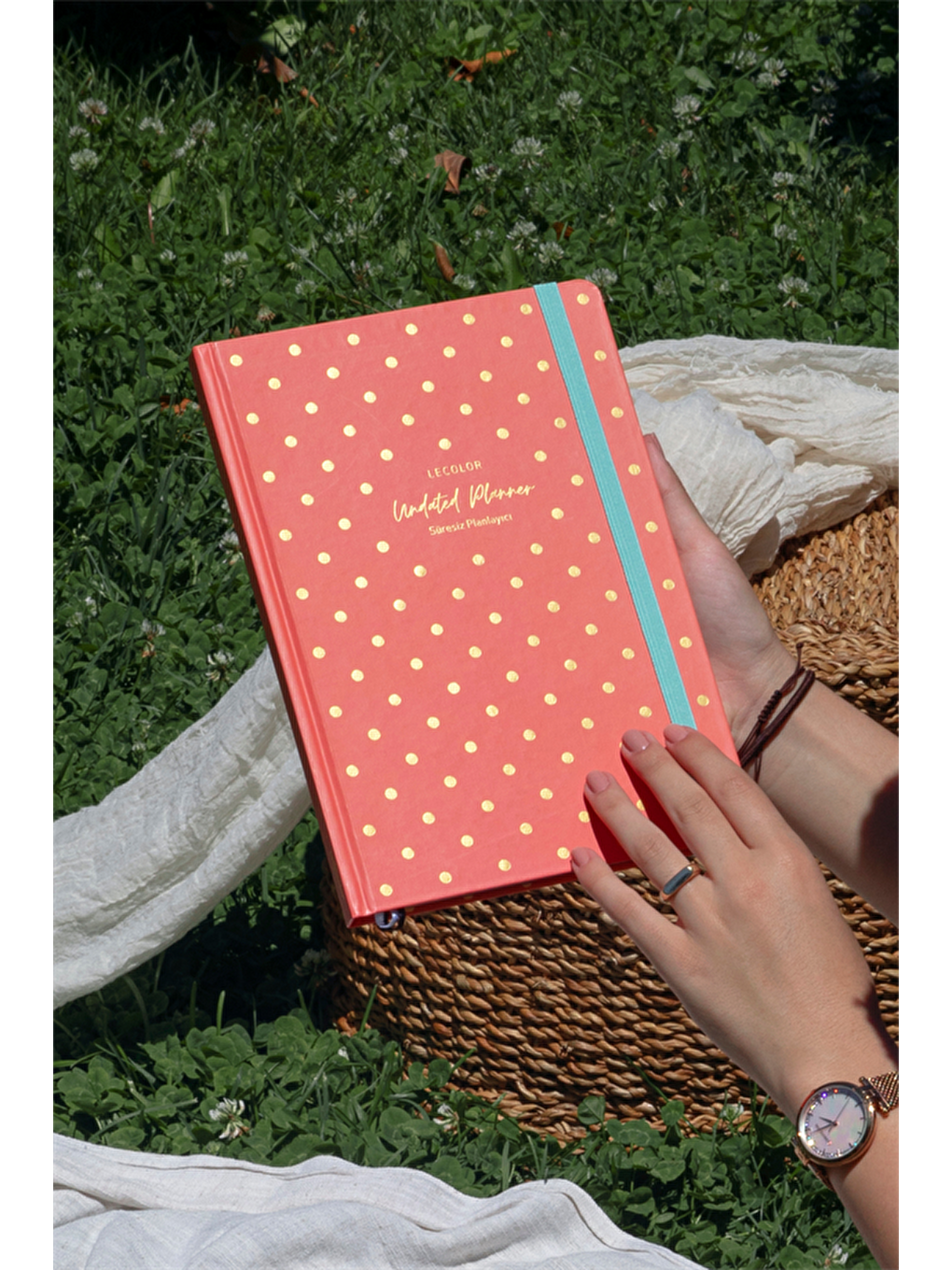 17x24 Süresiz Planlayıcı Ajanda Defter Puantiye Mercan-1