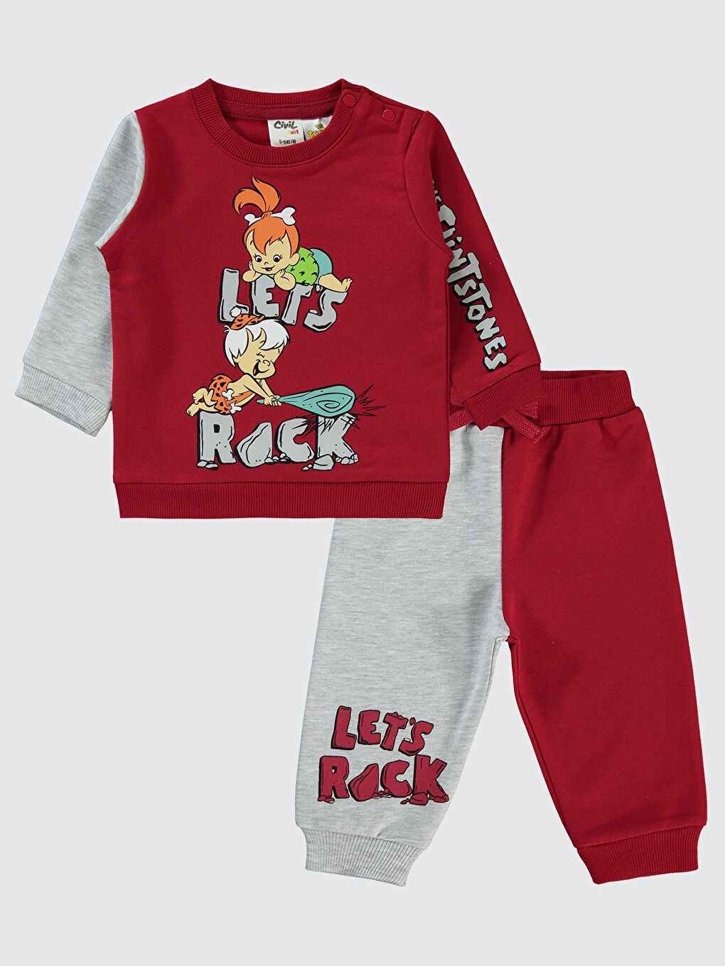 The Flintstones  Kız Bebek Takım 6-18 Ay Koyu Kırmızı