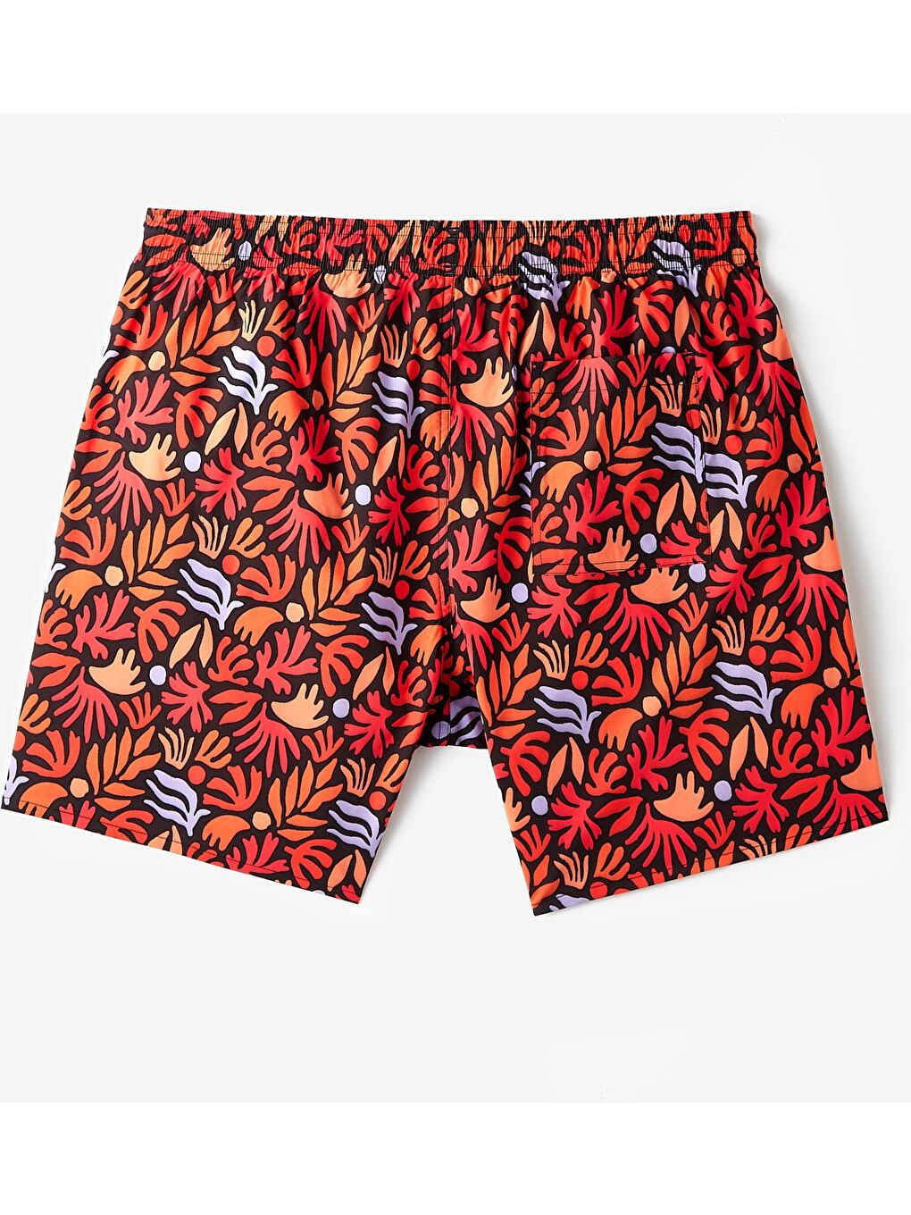 Turuncu Erkek Regular Fit Desenli Deniz Şortu-4