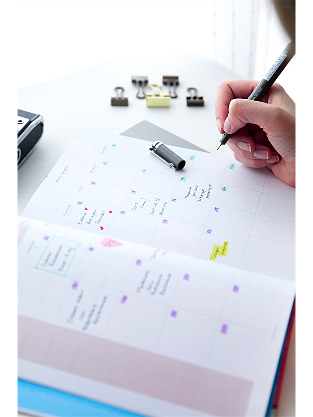 17x24 Süresiz Planlayıcı Ajanda Defter Puantiye Mercan-3