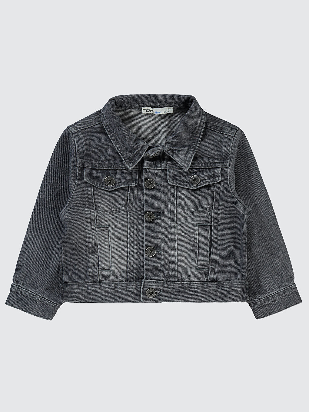 Gri Boys Erkek Çocuk Jean Ceket 2-5 Yaş Füme