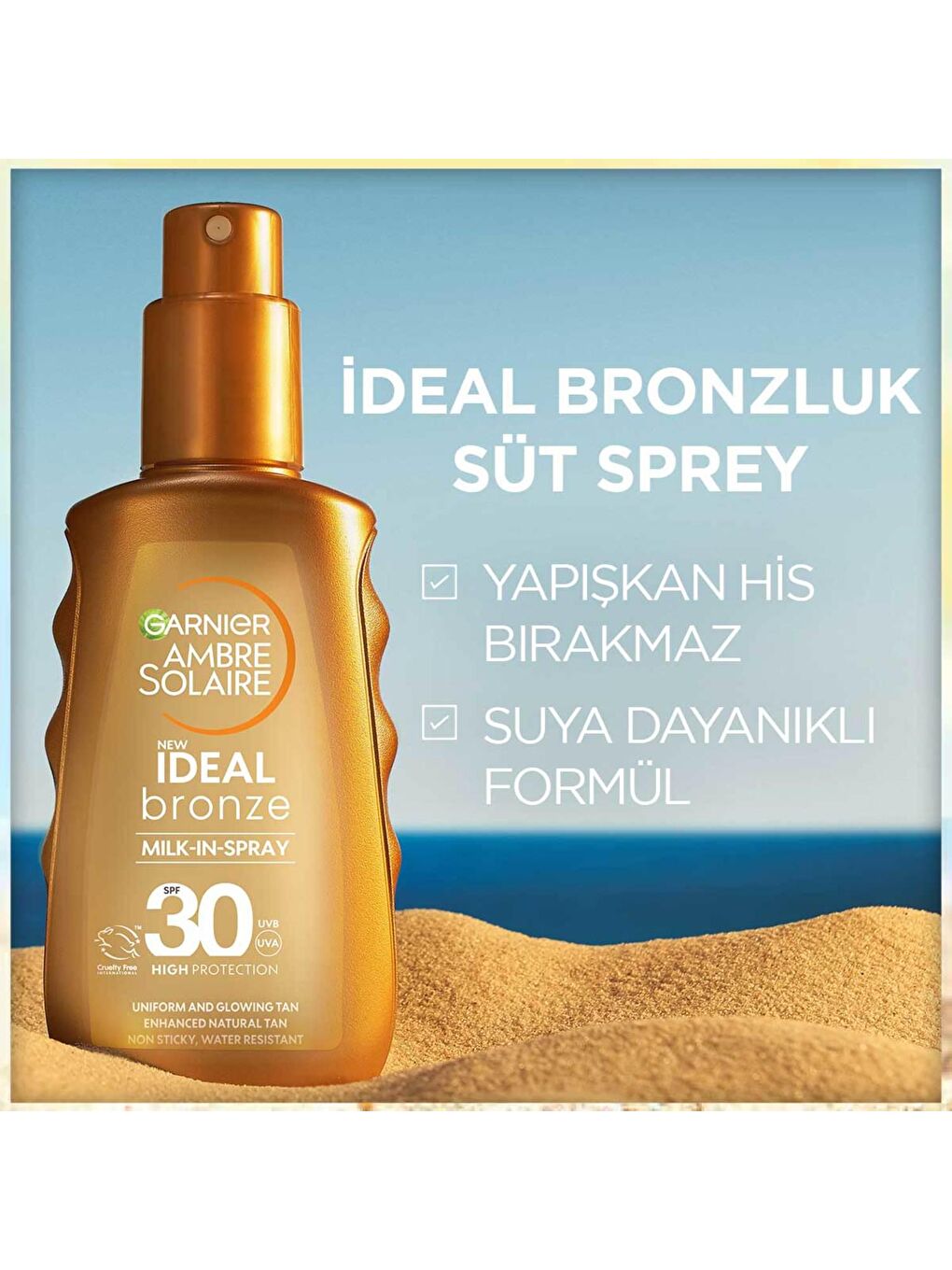 GARNIER Şeffaf Ambre Solaire İdeal Bronzluk Güneş Koruyucu Sprey SPF 30+ 150 ml - 2