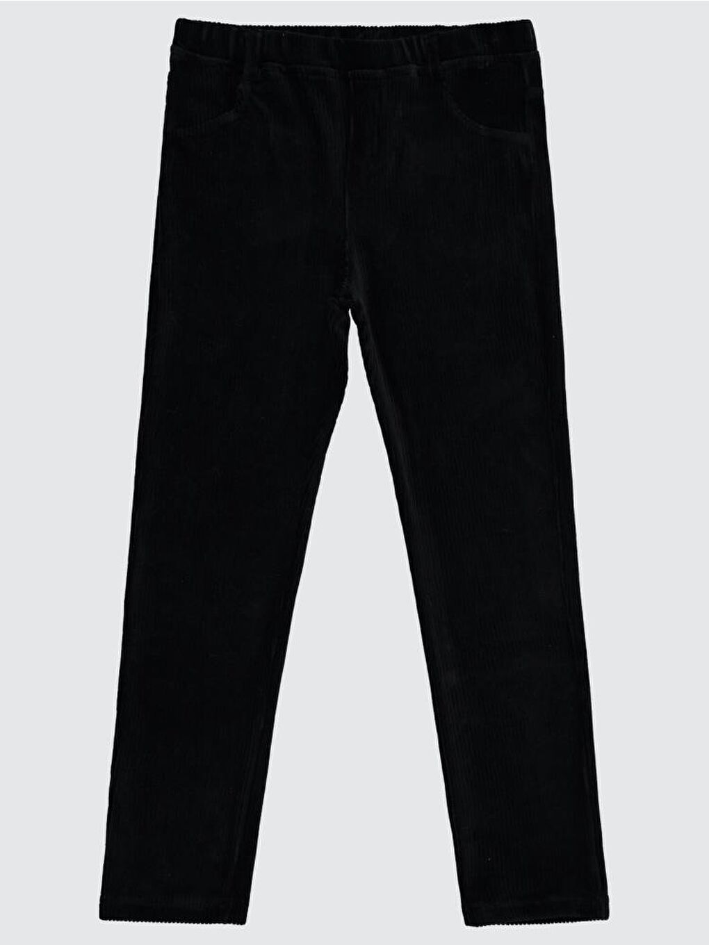 Siyah Girls Kadife 10-13 Yaş Tayt-1