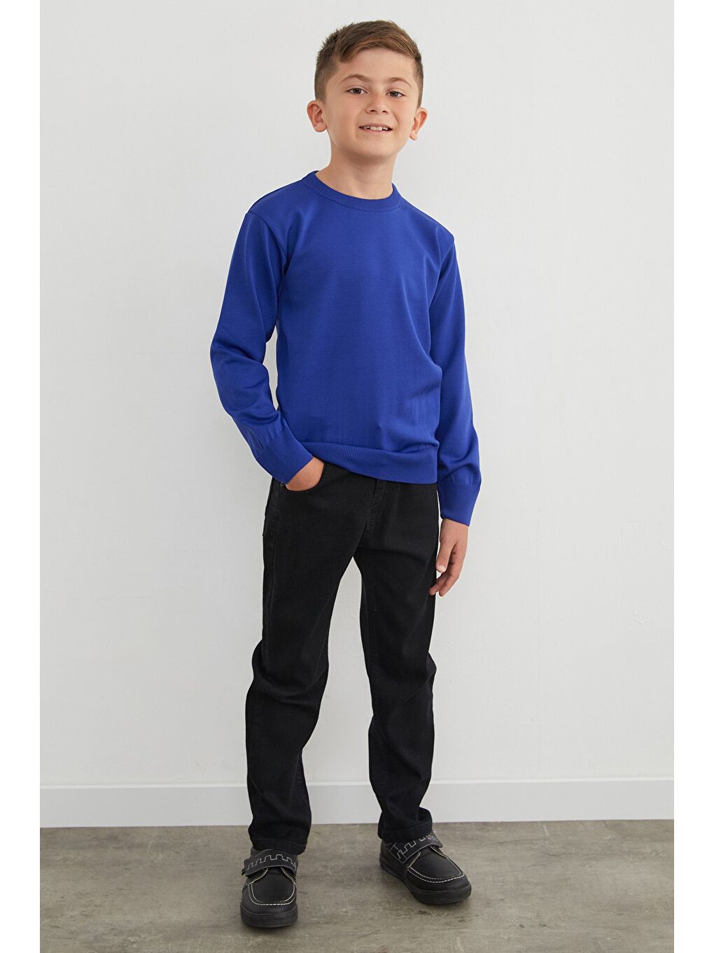 Mavi Basic Bisiklet Yaka Erkek Çocuk Triko Kazak-2