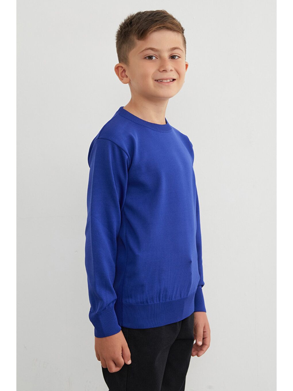 Mavi Basic Bisiklet Yaka Erkek Çocuk Triko Kazak-4