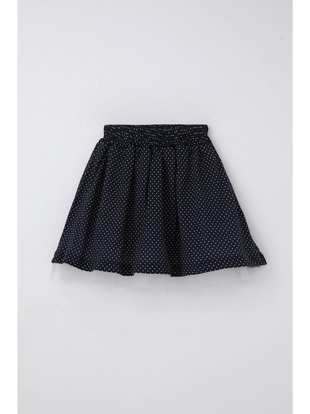 Kız Çocuk Etek Puantiye Desenli Tüllü Lacivert (3-10 Yaş)-4