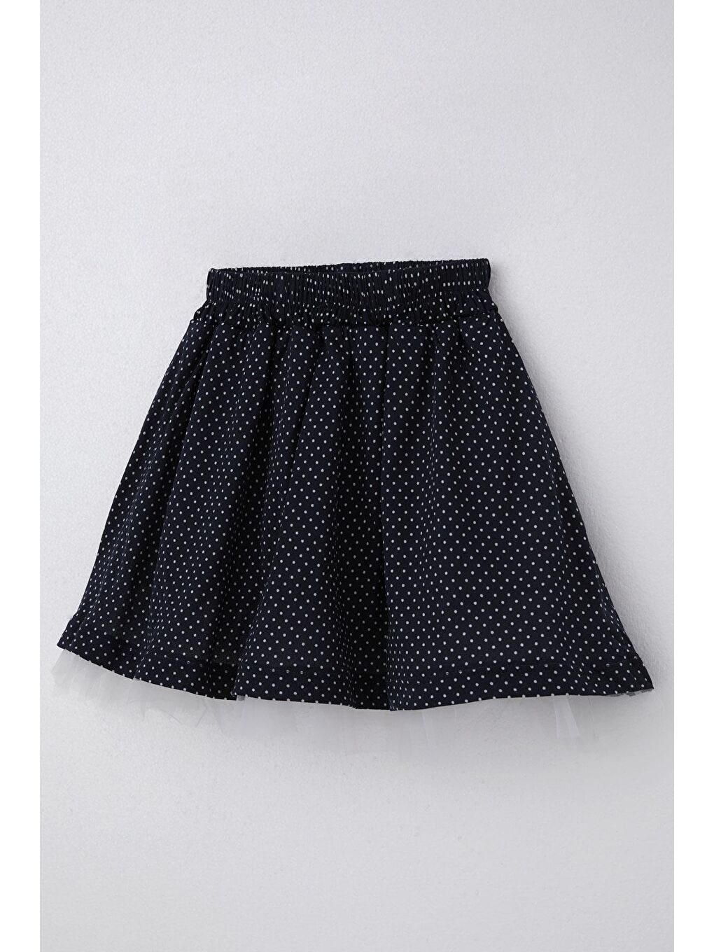 Kız Çocuk Etek Puantiye Desenli Tüllü Lacivert (3-10 Yaş)-6