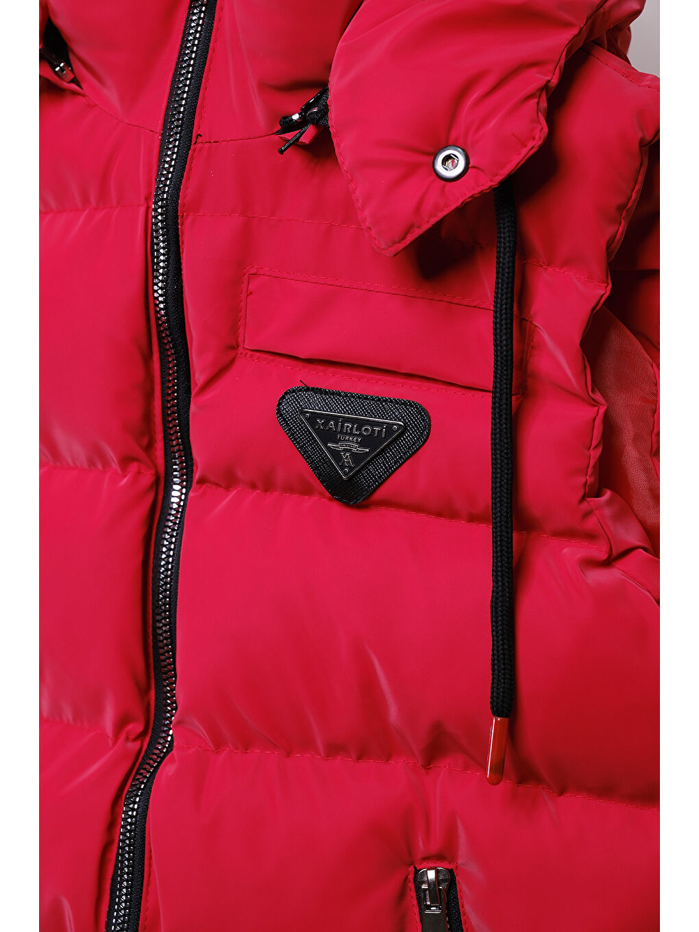 Kırmızı Kapüşonlu Erkek Çocuk Nova Kumaş Şişme Yelek YLK 2626-5