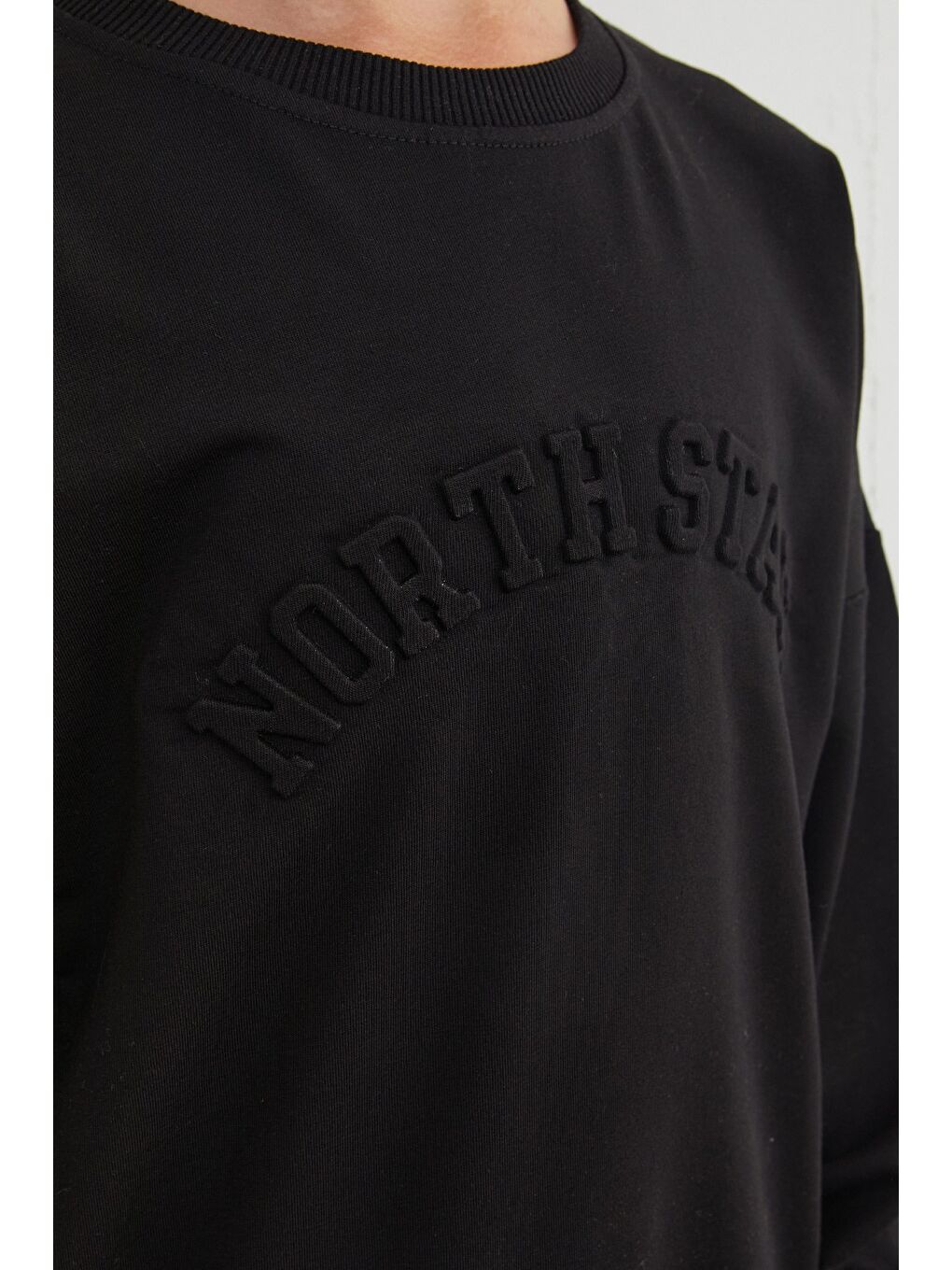 Siyah North State Kabartmalı Erkek Çocuk Sweatshirt-1