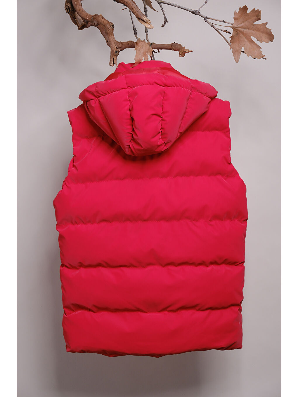 Kırmızı Kapüşonlu Erkek Çocuk Nova Kumaş Şişme Yelek YLK 2626-8