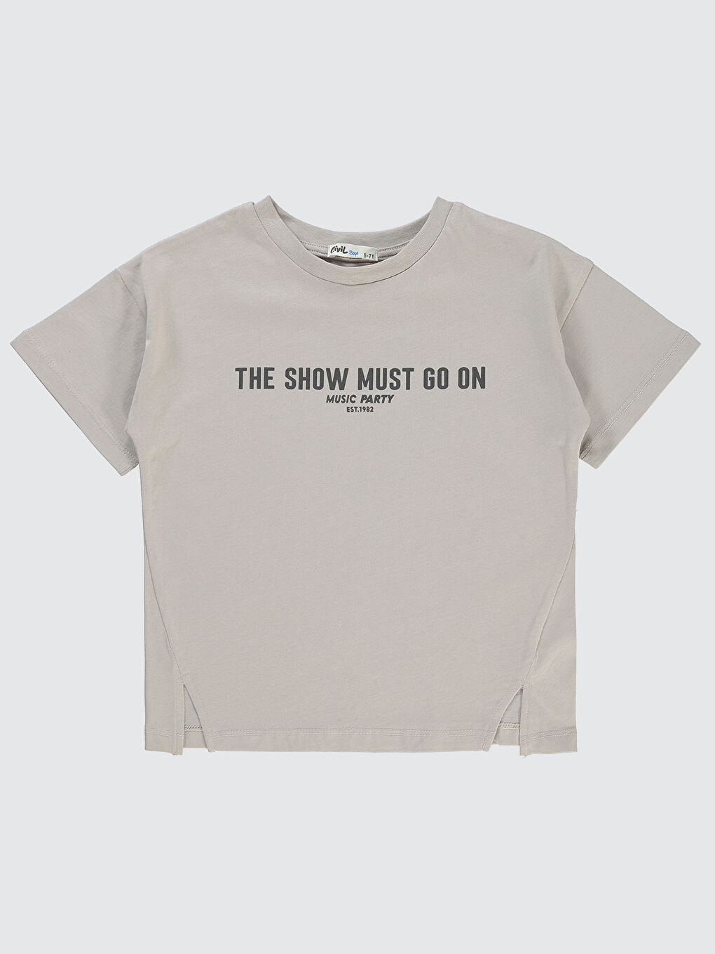 Boys Erkek Çocuk Tişört 10-13 Yaş Gri