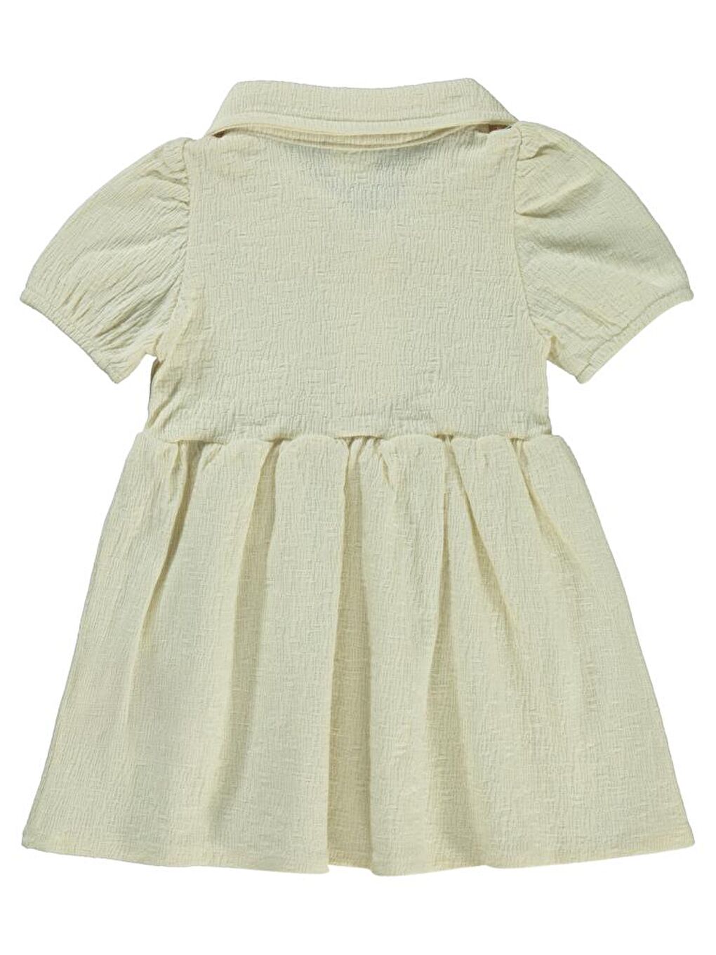 Ekru Baby Kol Ucu Lastikli 6-18 Ay Elbise-1