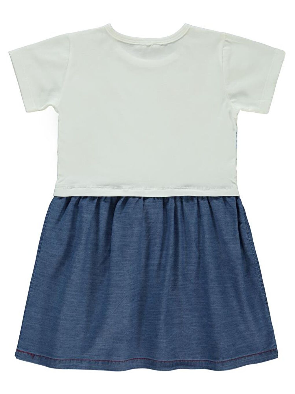 Ekru Girls Renkli Çiçek Baskılı 6-9 Yaş Elbise-1