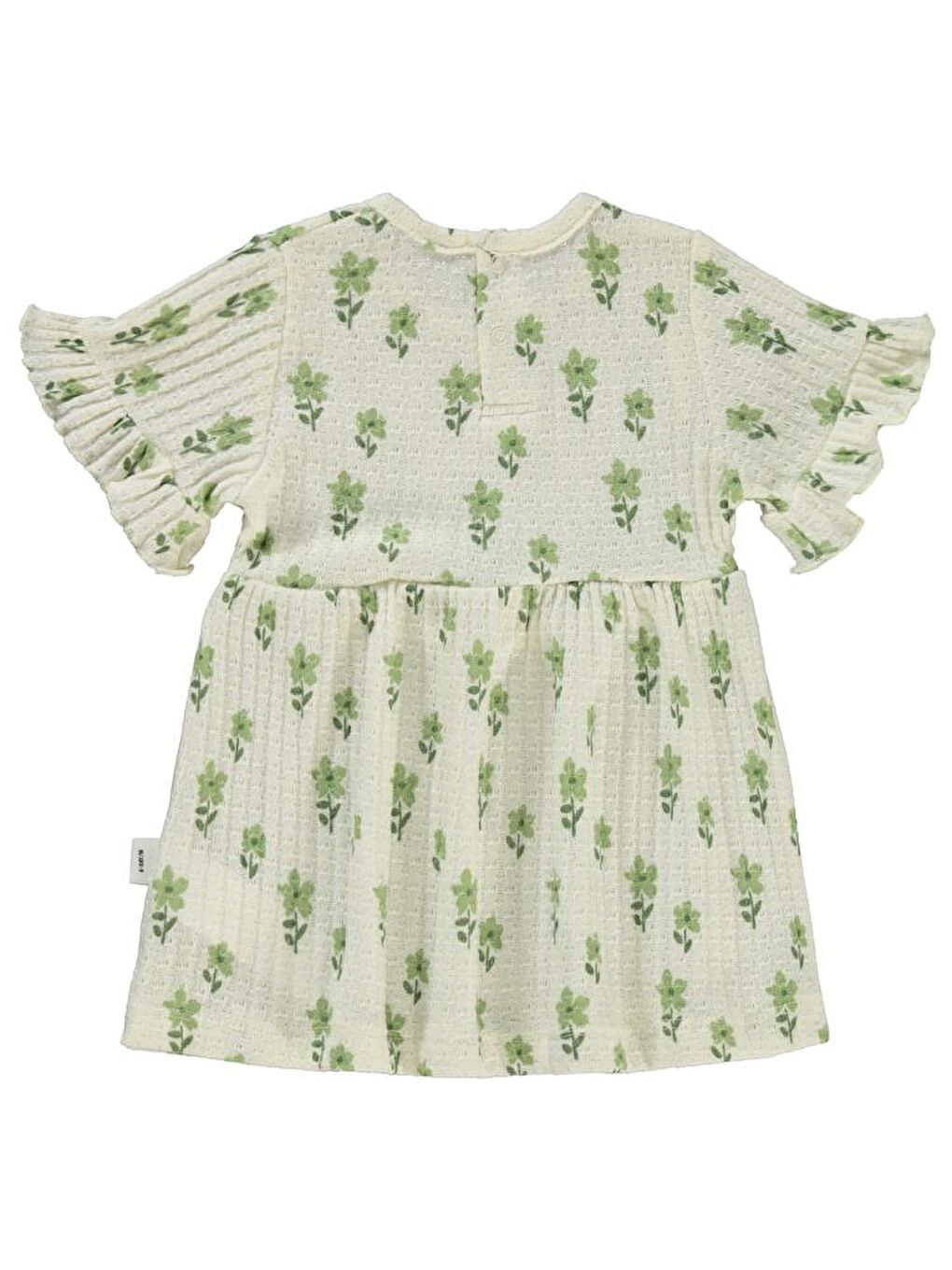 Ekru Baby Çiçek Empirme 6-18 Ay Elbise-1