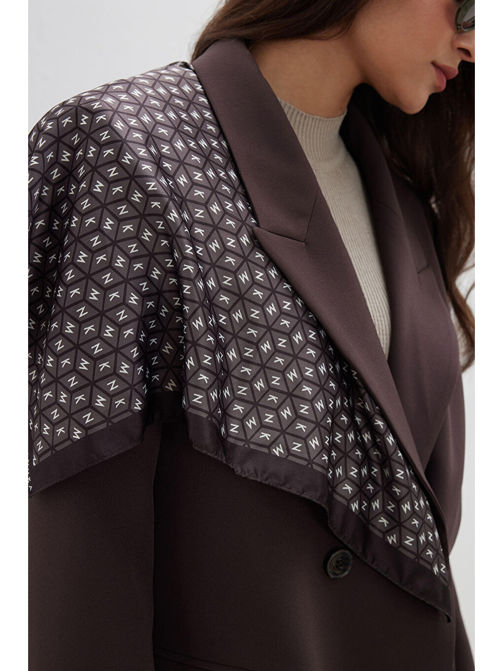 Kahverengi Kruvaze Klasik Blazer Ceket Acı Kahve-6